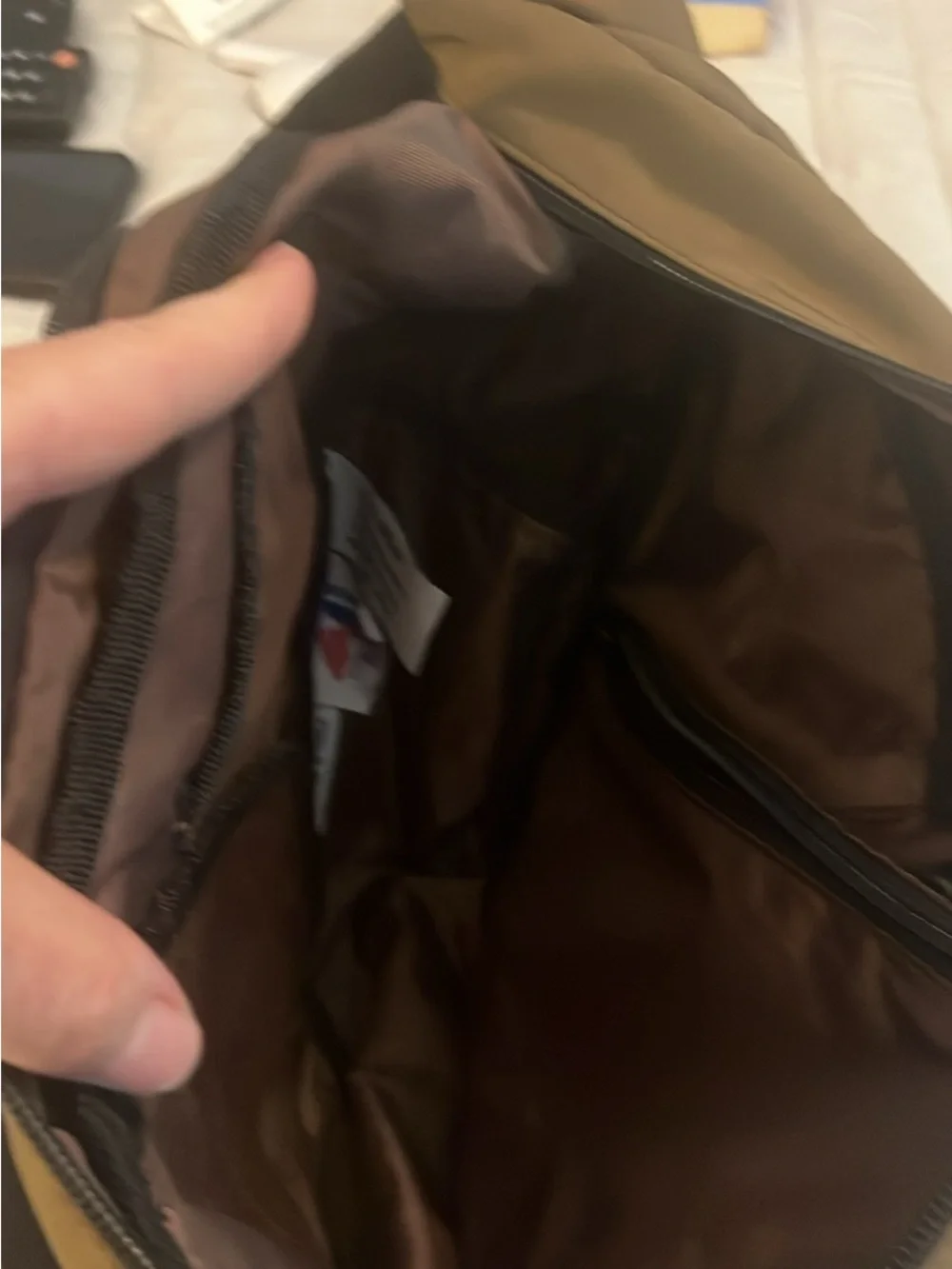 L.L. Bean Olive Green Sling Backpack with Black Strap
